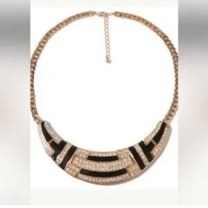 BLACK & GOLD STATEMENT NECKLACE – GREAT CONDITION FEATURED IN TEEN VOGUE